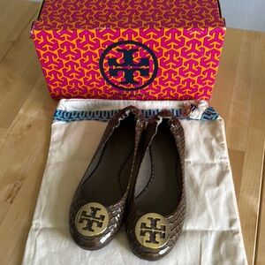 Tory Burch Brown/Grey Ballet Flats
